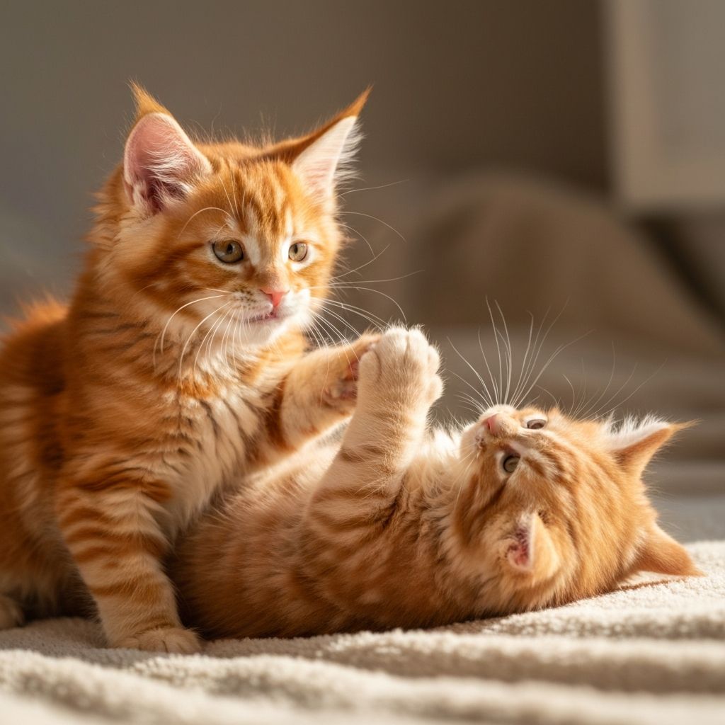 Maine Coon kittens being socialized